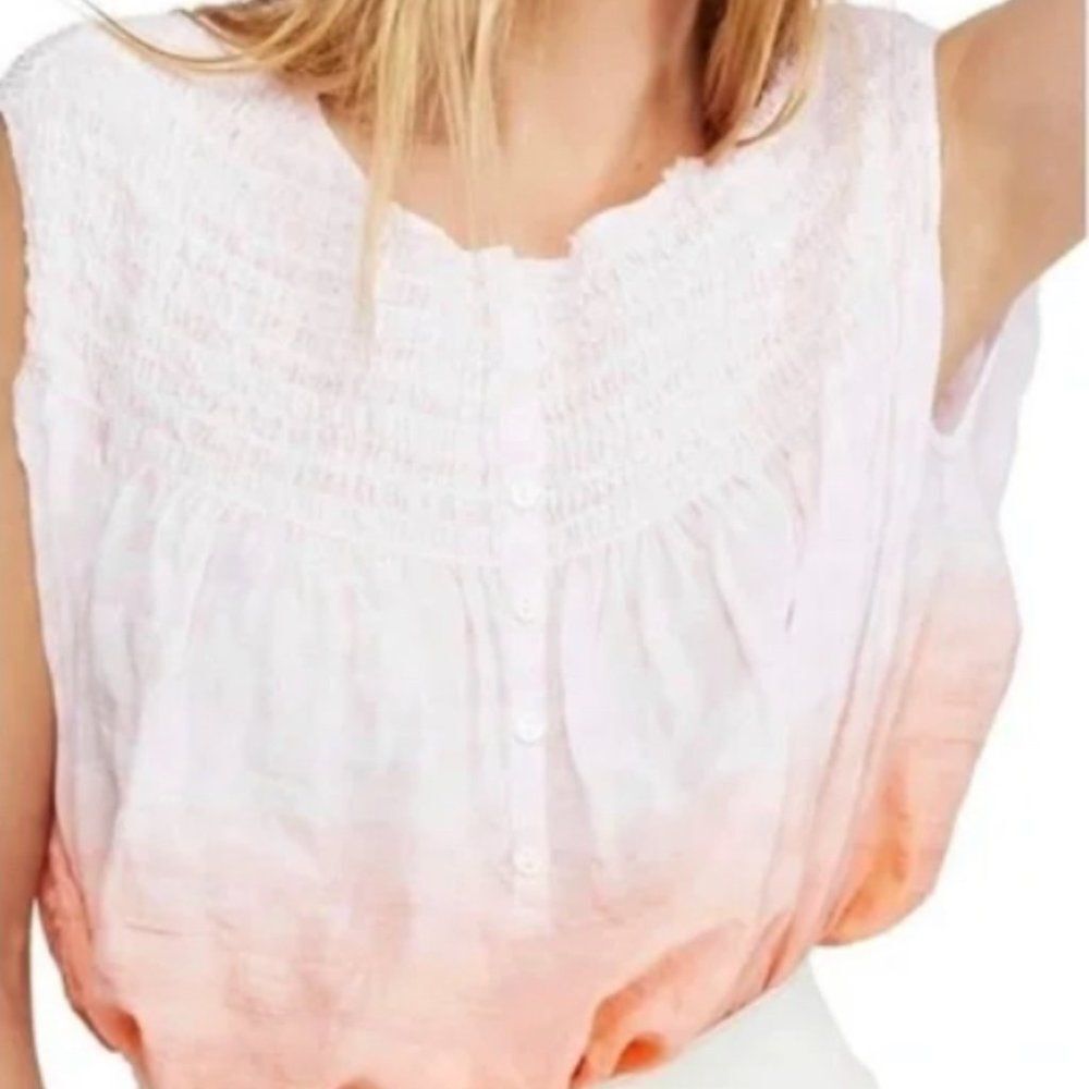Free People (We the Free) Pink and Peach Little Bit of Something Crop Top Size S